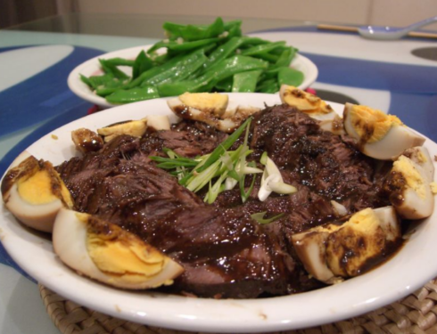 braised ox cheeks in star anise and soy sauce